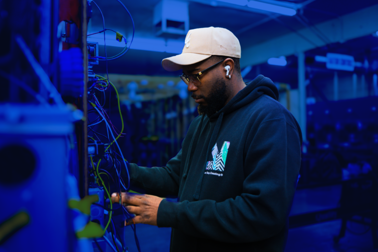 Student learning HVAC wiring at a Las Vegas trade school