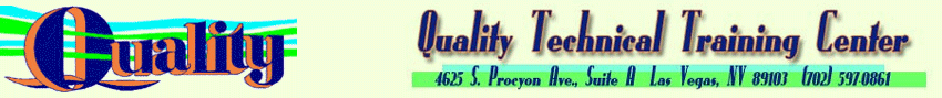 Quality Training Centers website banner from the 2000s
